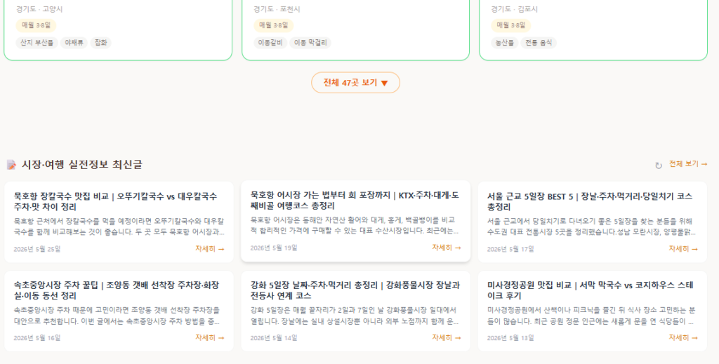 시장·여행 실전정보 최신글