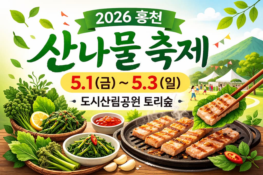 홍천 산나물 축제 2026 일정·먹거리·주차 총정리｜현장 셀프 삼겹살 정보와 방문 팁 23