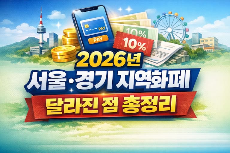 2026년 서울 경기 지역화폐 변경, 스마트폰 결제, 돈, 할인 혜택