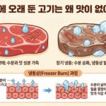 냉동고기 오래 보관하면 맛이 떨어지는 이유, 냉동 보관 원리