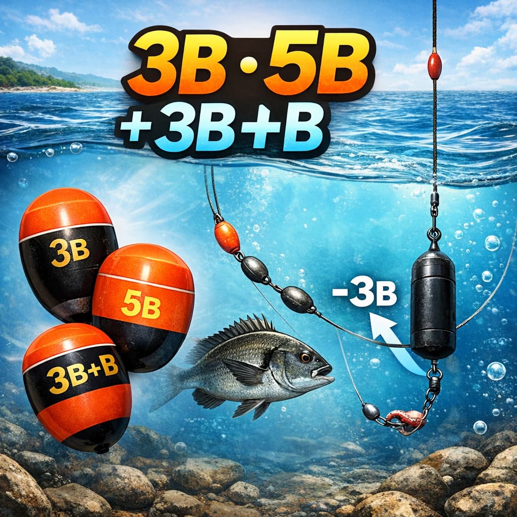 구멍찌·수중찌·봉돌 부력표 총정리(3B, 5B 의미와 세팅법) 4