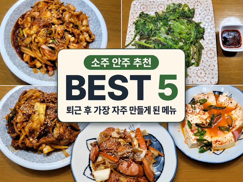 소주 안주 추천 BEST 5｜퇴근 후 가장 자주 만들게 된 메뉴 5