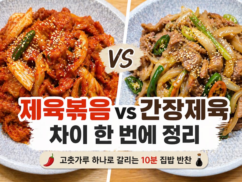 제육볶음 vs 간장제육볶음｜고춧가루 하나로 갈리는 10분 집밥 반찬 35