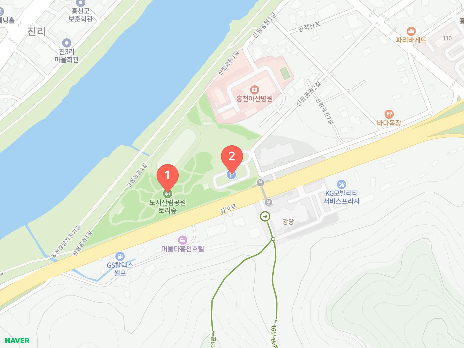 도시산림공원토리숲, 도시산림공원토리숲주차장 네이버 지도 위치