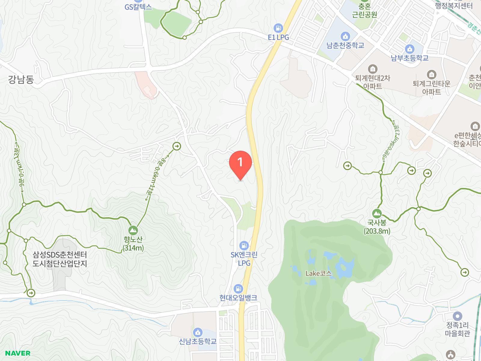 춘천산속에닭갈비 네이버 지도 위치