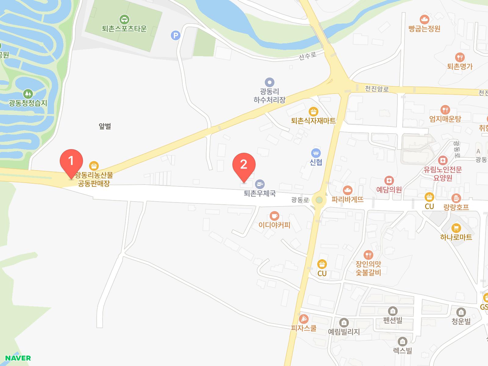 광동삼거리, 퇴촌한의원 네이버 지도 위치