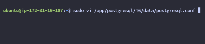 우분투 터미널 sudo vi PostgreSQL 설정 파일 편집 명령