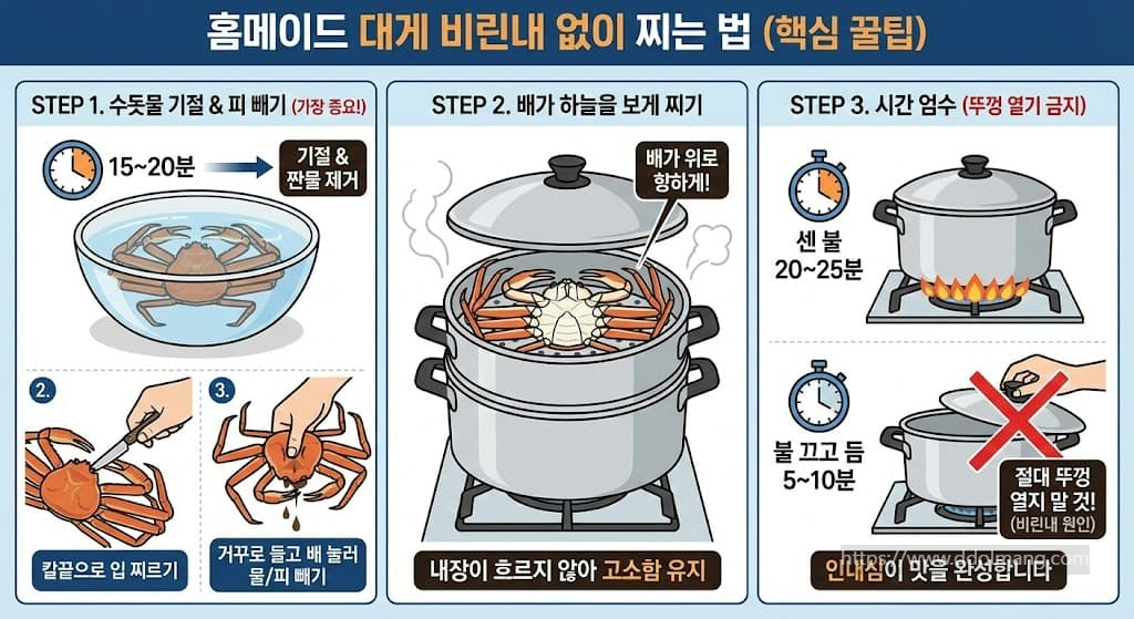 비린내 없이 대게 찌는 법 단계별 조리 과정