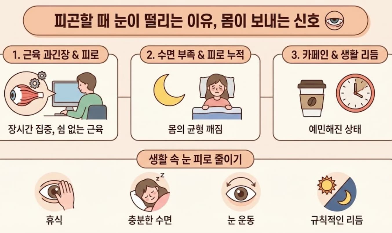 피곤할 때 눈 떨림 원인, 눈 피로 줄이는 생활 습관