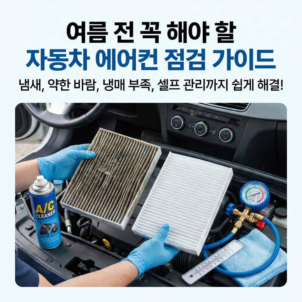 여름 오기 전 자동차 에어컨 점검 방법 총정리 (냄새 원인·필터 교체 시기·냉매 확인까지)