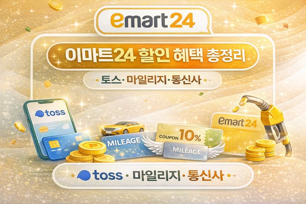 이마트24 할인 총정리, 토스 마일리지 통신사 쿠폰 적립.
